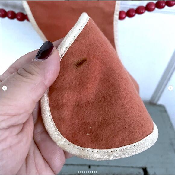 Vintage Antique Felt Christmas Stockin Mommy Needlepoint Embroidery Stitching - Picture 8 of 10